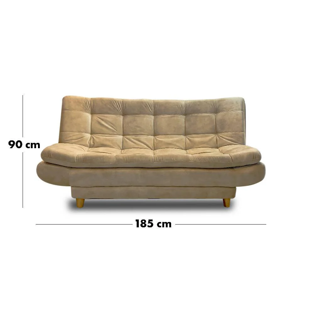 Sala damasco jumbo lino beige, con patas de madera